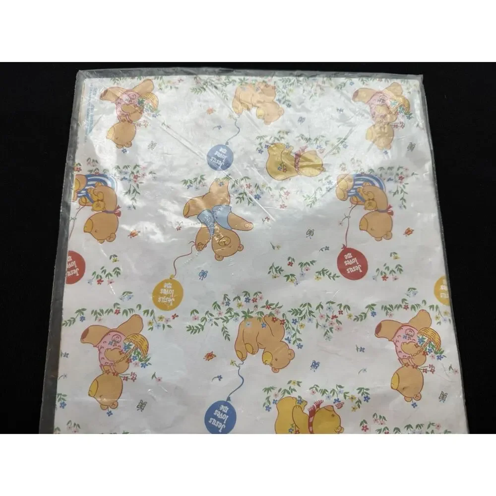 Vintage Jesus Loves Me Bear Wrapping Paper - Creative Papers Gift Wrap